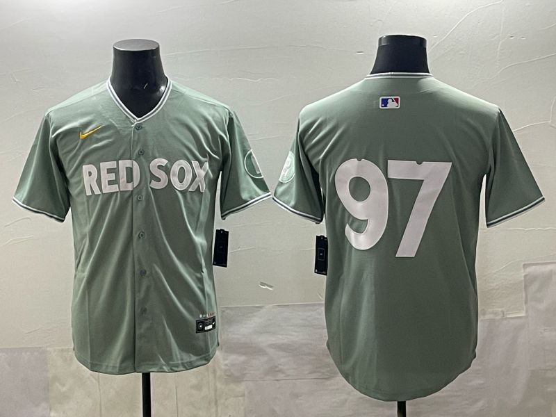 Men 2025 Boston Red Sox #97 No Name Green Nike MLB Jersey style 01->boston red sox->MLB Jersey